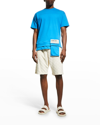 Ambush Monogram Towelling-finish Track Shorts In White Asparagus W
