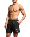 BURBERRY MEN'S MONSTER GRAPHIC DRAWCORD SWIM SHORTS