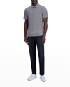Bugatchi Tech Print Stretch Polo In Black