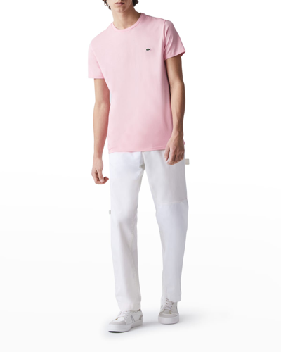 Lacoste Men's Crew Neck Pima Cotton Jersey T-shirt In Pink