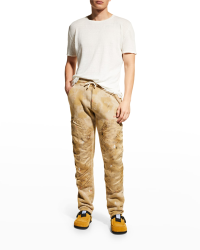 Lost Daze Men's Paint-splatter Sweatpants In Brown