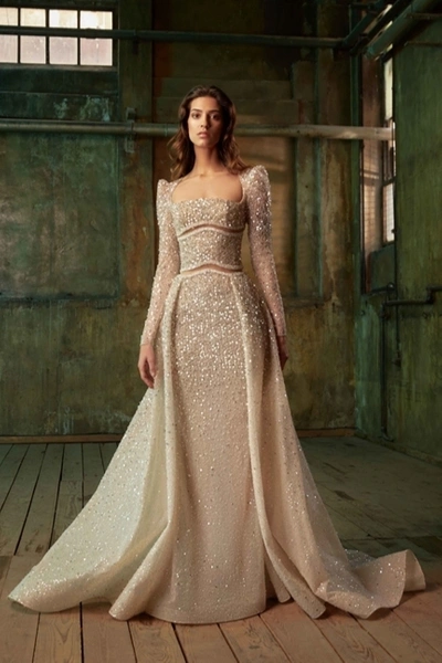 Tony Ward Puff Shoulder Gown