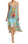 RANEE'S FLORAL PRINT HALTER COVER-UP DRESS