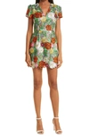 MILLY ATALIE EMBROIDERED BOUQUET FLORAL MINIDRESS