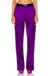 Tom Ford Velvet-trimmed Stretch-silk Satin Pants In Amethyst