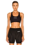 Jil Sander Black Sports Bra With Logo Lettering On The Front In Tech Fabric Stretch Woman In Black