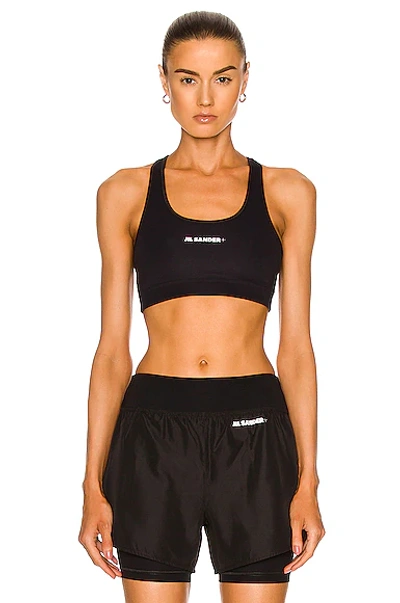 Jil Sander Logo Tech Sports Bra Top In Black