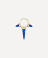 MARIA TASH MARIA TASH 14CT 8MM LAPIS TRIPLE LONG SPIKE HOOP EARRING