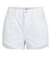 L'agence Audrey Mr Off White Light Distressed Denim Short In Blanc
