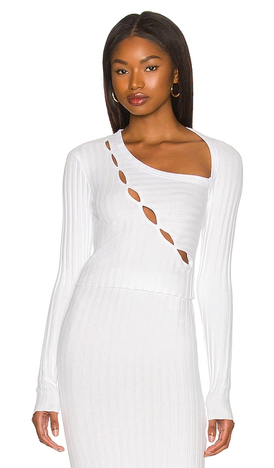 Cotton Citizen Asymmetric Cut-out Knitted Dress In White