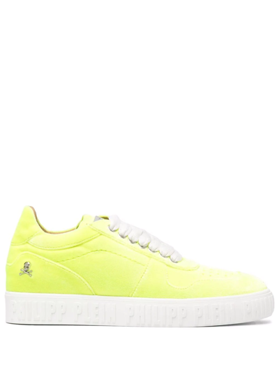 Philipp Plein King Power Velvet Trainers In Yellow