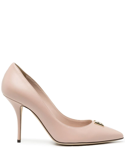 Dolce & Gabbana Logo-plaque Detail Pumps In Rosa