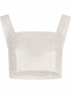 Dolce & Gabbana Crystal-embellished Cropped Top In Metallic