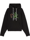 Palm Angels Oversize Broken Palm Graphic Hoodie In Black