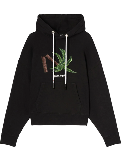 Palm Angels 热卖单品 Broken Palm Printed Hoodie In Black