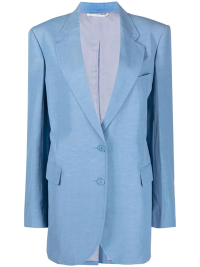 Stella Mccartney 梯形翻领单排扣西装夹克 In Blue