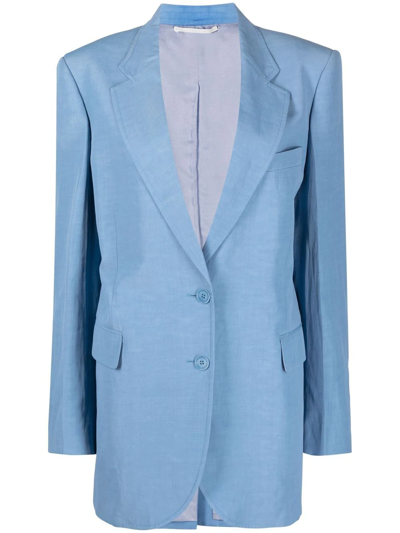 Stella Mccartney Notched Lapels Single-breasted Blazer In Blue