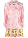 MOSCHINO EMBROIDERED DOUBLE-BREASTED COAT