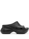Balenciaga X Crocs Moulded-rubber Platform Slides In Schwarz