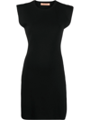 Yves Salomon Knitwear Stretch Crew Neck Dress In Schwarz