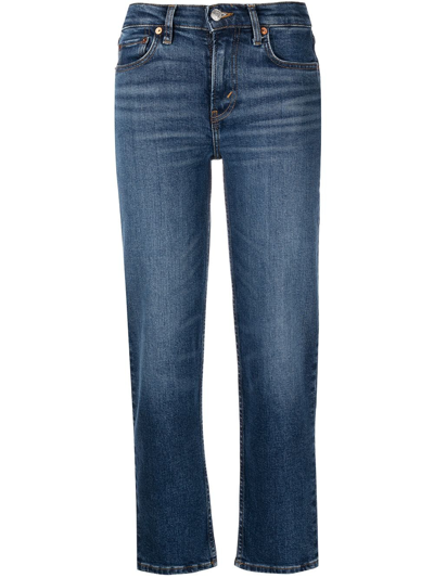 Re/done 70s Mid-rise Stove-pipe Jeans In Blue