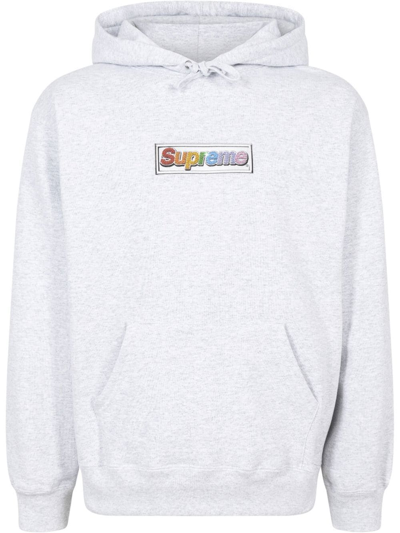 Supreme Bling Box Logo Hoodie In Grau