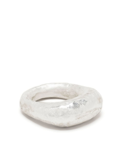 Parts Of Four Mountain Hand-hammered Ring In Silber