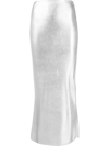 Tom Ford Glossy Viscose Jersey Pencil Skirt In Silber
