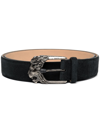 Tod's Lion Buckle Suede Belt In Black