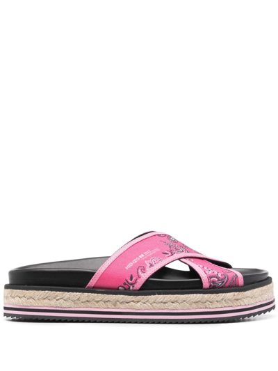 Kenzo Bandana Print Espadrille Sandals Sandals Woman In  Fuchsia