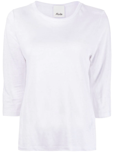 Allude Three-quarter Sleeves Top In Fleur De Sel