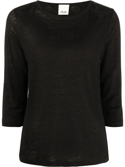 Allude Three-quarter Sleeves Top In Black