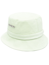 Jacquemus Le Bob Gadjo Cotton Logo Bucket Hat In Light Green