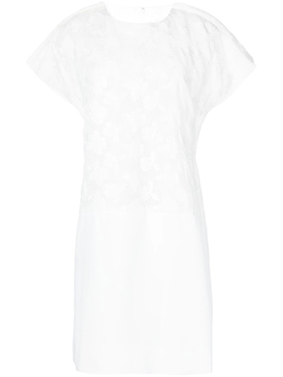Comme Des Garçons Comme Des Garçons Short-sleeves Floral Patch Dress In White