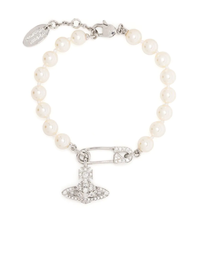 Vivienne Westwood Lucrece Pearl Bracelet In Nude