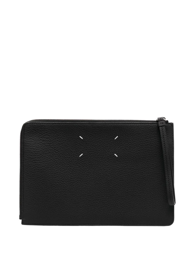 Maison Margiela Stitch-detail Clutch Bag In Black