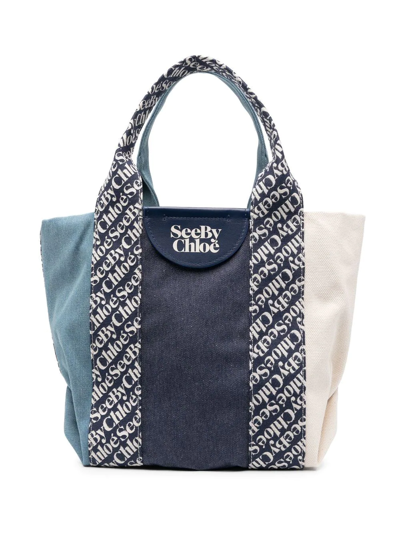 SEE BY CHLOÉ LAETIZIA LOGO-PRINT TOTE BAG