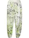 Aries No Problemo Spatter Print Cotton Joggers In Grün