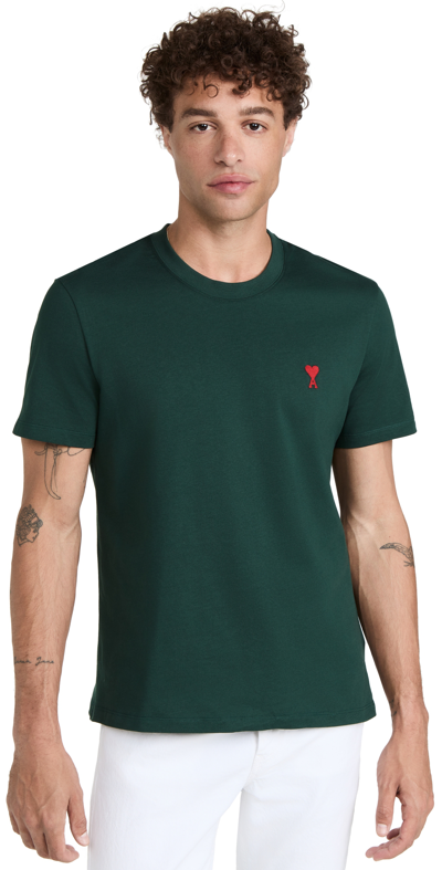 Ami Alexandre Mattiussi Ami De Coeur Crewneck T-shirt In Green