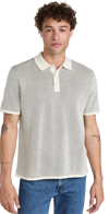 Rag & Bone Striped Piqué Polo Shirt In Ivory Black