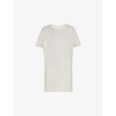 Boris Bidjan Saberi Cash Long-lined Cotton And Cashmere-blend T-shirt In Light Grey
