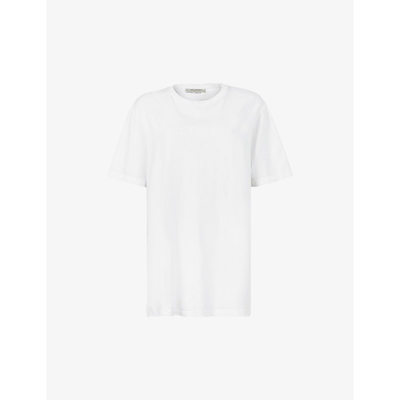 Allsaints Womens Optic White Pippa Boyfriend Cotton-jersey T-shirt