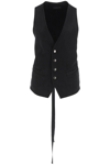 ANN DEMEULEMEESTER DENIM AND POPLIN MARGOT WAISTCOAT ANN DEMEULEMEESTER