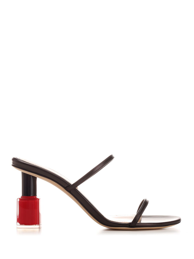 Loewe Nail Polish Two-band Slide Sandals In Black