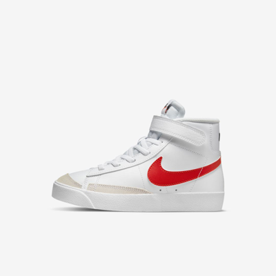 Nike Blazer Mid '77 Little Kids' Shoes In White,medium Blue,black,habanero Red