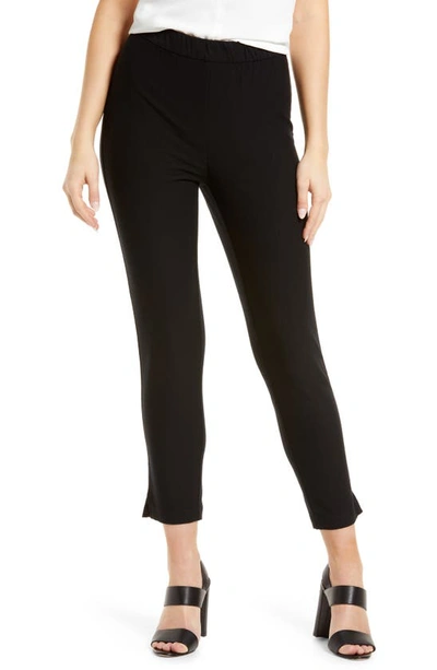 Ming Wang Studio Pull-on Crepe Trousers In Black