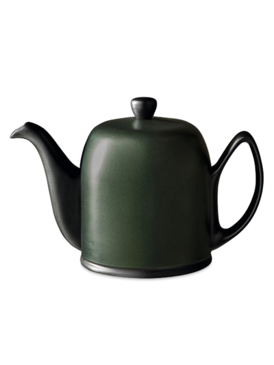 Degrenne Paris Salam Porcelain & Stainless Steel Teapot In Black Green