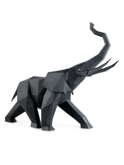 Lladrò Boldblack Elephant Porcelain Sculpture In Black