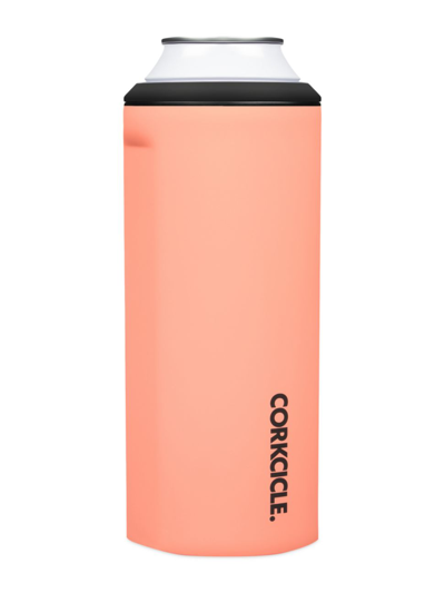 Corkcicle Slim Can Cooler In Cooler Neon Lights Coral