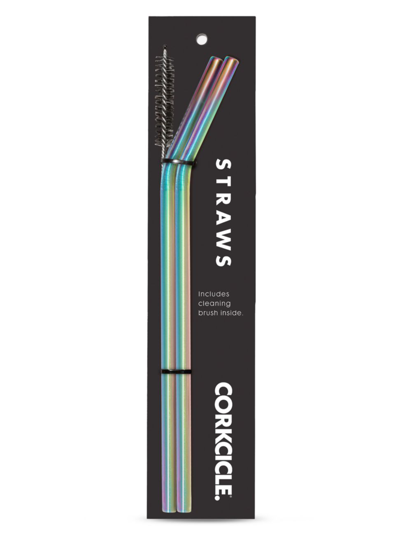 Corkcicle Sparkly 2-piece Straw Set In Cocktail Prism